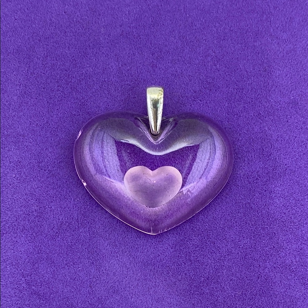 💛 Lalique Purple Heart Pendant